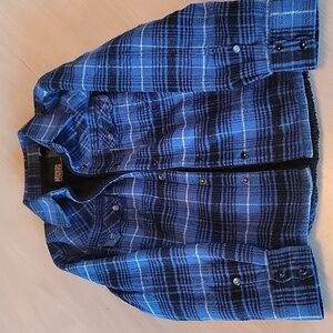Micros Kids Navy and Black Plaid Jacket